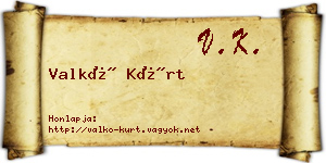 Valkó Kürt névjegykártya